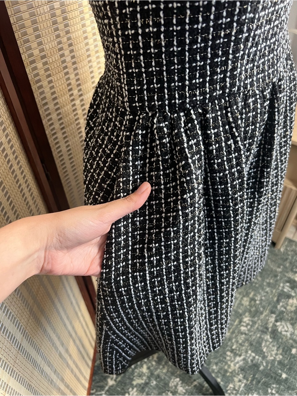 ✨ CIDER Tweed U-Neckline Solid Mini Dress ✨ - Picture 7 of 13